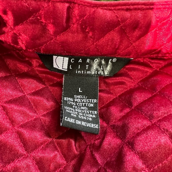 Carole Little Red Quilted Plush Jacket Coat | Oriental Flair | Medium - Picture 3 of 16